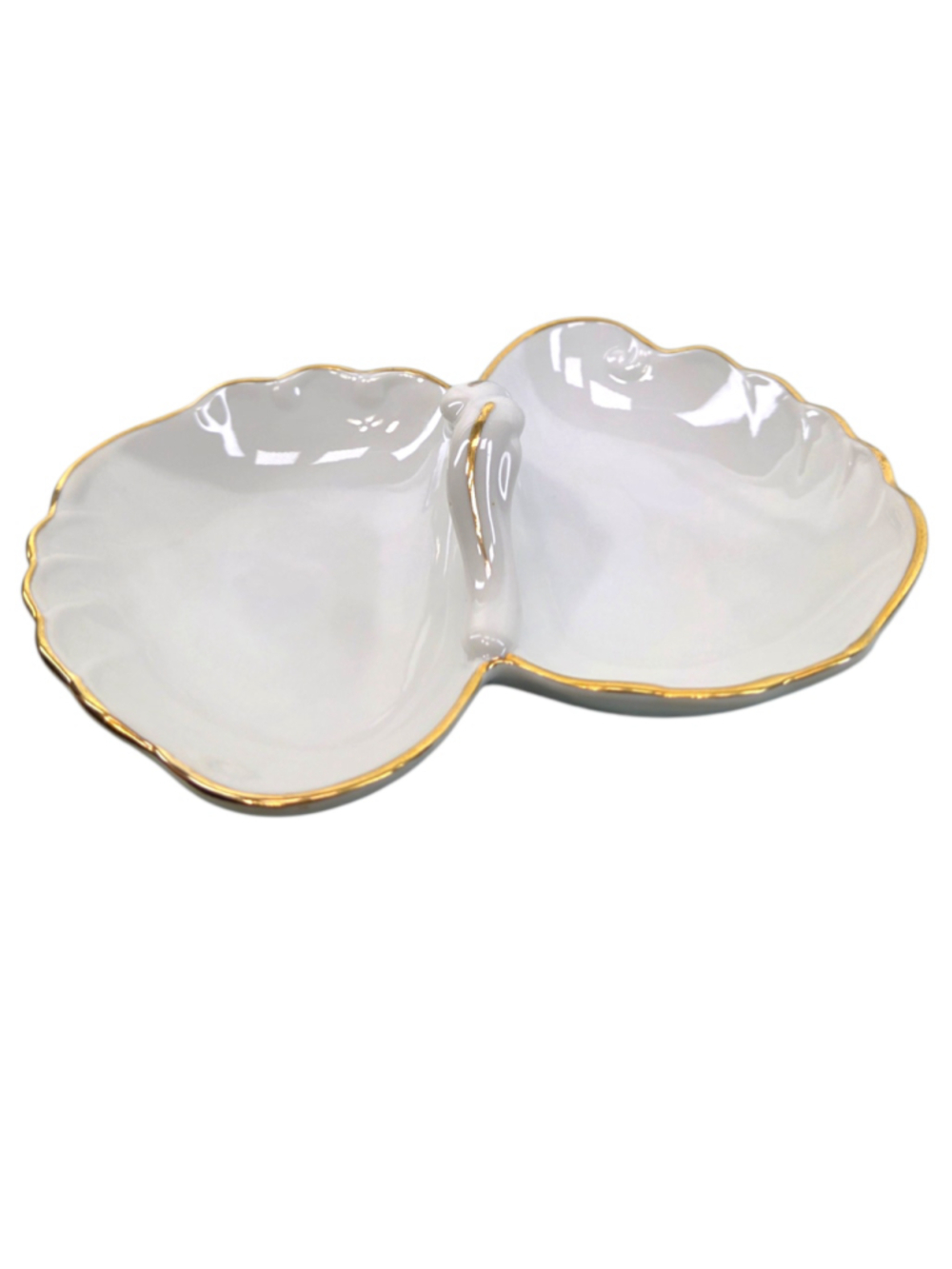 Vintage Georges Briard Coquille D'Or Gold Trim Handled Relish Dish - Picture 2 of 8